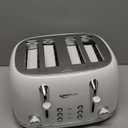 Keenstone Toaster 4 Slice, Retro Stainless Steel Wide Slot Toaster with Dual Independent Controls, 6 Browning Levels, Bagel, Defrost, Reheat & Cancel, Removable Crumb Tray, White