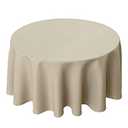 Biscaynebay Textured Fabric Round Tablecloths 90 Inches in Diameter, Natural Water Resistant Tablecloths for Dining, Kitchen, Wedding, Parties etc. Machine Washable
