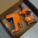 MAXMAN Clamp Bench Vise with Post Universal, Woodworking Vise, 360 Heavy Duty Cast Steel, Table Clamp Vise with Swivel Base for Workbench DIY Projects, Handcraft Creations (Orange)