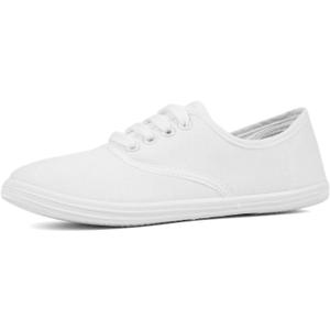 VenusCelia Women's Rainbow Lace Up Sneaker Shoes (White)