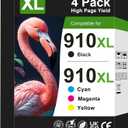 910XL Ink Cartridges for HP Printers Compatible for HP 910XL Ink Cartridges Combo Pack Works with HP OfficeJet Pro 8010 8015 8020 8022 8025 8028 8035 (910 Ink, Black Cyan Magenta Yellow)