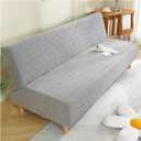 Twill Armless Sofa Covers Slipcovers with Elastic Band, Folding Couch Sofa Bed Futon Cover, All-Inclusive Futon Mattress Covers Slipcovers, Thicken Furniture Protector for Living Room,B