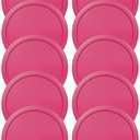 Replacement Lids fits Pyrex 2-Cup Glass Food Storage Container Bowls, 5-Inch Plastic Round Lids Covers for Pyrex 7200-PC, Airtight & Leakproof (10-Pack, Fuchsia)