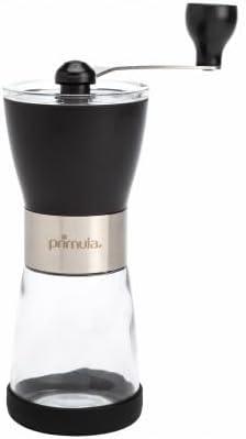 Primula Manual Adjustable Burr Coffee Grinder - Ceramic Mill & Brushed Stainless Steel Body - Whole Bean for French Press, Cold Brew, Espresso, Camping, And More