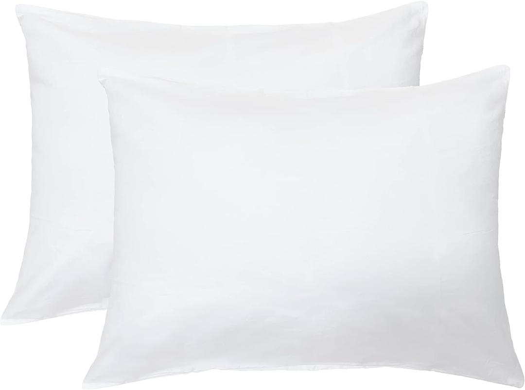 iMaylex Soft 100% Egyptian Cotton Zipper Pillow Case, Cozy and Lightweight Pillowcase, Set of 2, White, Standard, 20" x 26"