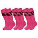 Kids Toddler Baseball Socks Youth Soccer Boys Girls Athletic Knee High Sock (Pink)
