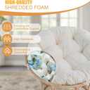 idee-home Papasan Chair Cushion, Circle Papasan Chair Cushion(Cushion Only) with Thick Corduroy Cover, 48 x 48 Inch Cushion for Egg Chair, Beige, 48x48x6inch