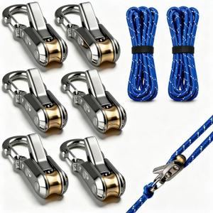 6-Pack Paracord Adjusters - Rope Adjuster Tensioner 6 Pack, Rope with Roller Tensioner Heavy-Duty Tie Down for Camping, Tarps, Guy Lines, Boating & Outdoor Gear
