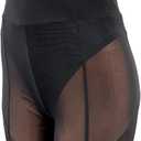 Women's Sexy See Through Sheer Mesh Pants Leggings High Waist Casual Sweatpants Tights (XL)