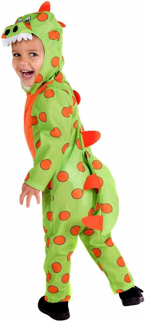 Toddlers Dinosaur Costume Kids Unisex Cute Green All in One Dino Suit - 1 Years (3-4 Years)