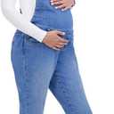 Savi Parker Maternity Denim Overalls  Soft Bib Jumpsuit with Straight Legs for Spring and Summer (Small, Nhi Wash)