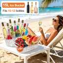 15L Large Ice Buckets for Parties, 2 Pack Champagne Ice Buckets, Portable Beverage Tub with Scoops for Champagne Beer Drink Wine Cocktails for Mimosa Bar Party Supplies