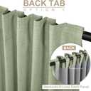 100% Blackout Shield Linen Blackout Curtains for Bedroom 84 Inches Long, Back Tab/Rod Pocket Living Room Drapes, Thermal Insulated Blackout Curtains 2 Panels Set, 50" W x 84" L, Sage