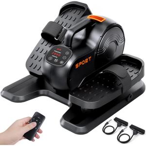Under Desk Elliptical Machine, 3-in-1 THERUN Electric Leg Exerciser for Seniors, Fully Assembled Portable Seated Pedal Exerciser w/Remote Control, 10-Level Speeds & Resistance