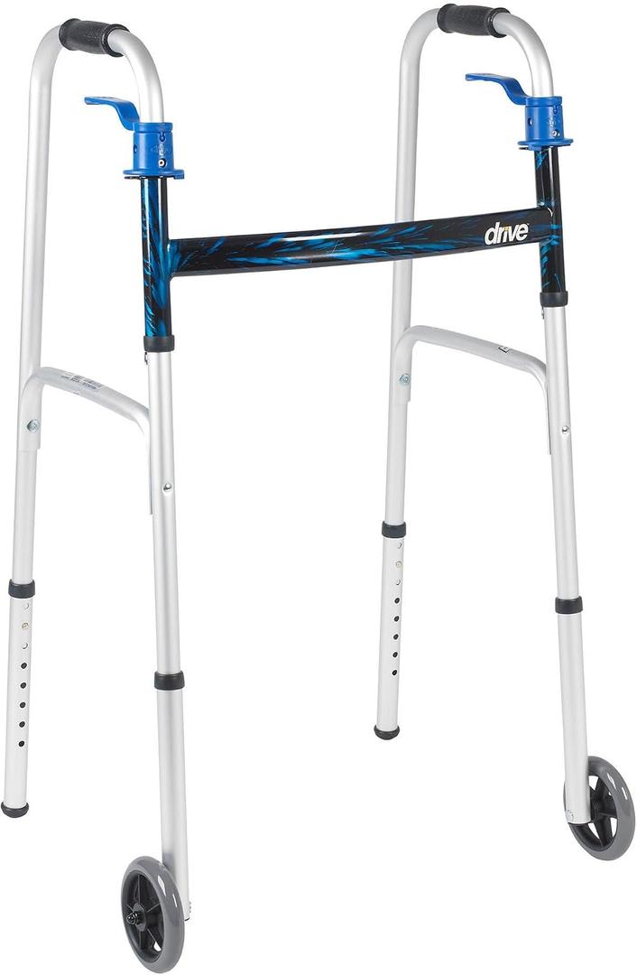 Drive Medical Trigger Release Folding Walker with Contoured Hand Grips