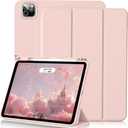 Case for iPad Pro 12.9 Inch 6th/5th/4th/3rd Generation with Pencil Holder, Smart Stand Cover with Soft TPU Back for iPad 12.9 Pro Case (2022/2021/2020/2018), Auto Sleep/Wake, Light Pink