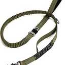 TINMARDA Heavy Duty Dog Leash with 2 Padded Handles & Advanced Easy Metal Clip, 46FT Shock Absorbing No Pull Dog Leashes for Medium Large Dogs That Pull (Army Green)
