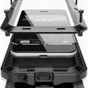 Compatiable with iPhone 17 Pro Max Case,360 Full Body Protective Cover Heavy Duty Shockproof [Tough Armour] Aluminum Alloy Metal Case with Silicone Built-in Screen Protector - Black