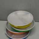 Elk and Friends Stainless Steel Divided Plates with Silicone Sleeve for Babies & Toddlers | Lids Included | Stay Put Suction | Dinner & Snack Plates | 4 Pack (Green/Orange/Blue/Yellow)