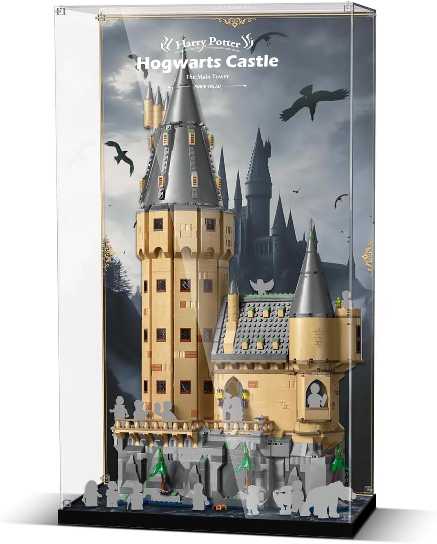 Acrylic Display Case Compatible with Lego Hogwarts Castle: The Main Tower, Dust-Proof Protective Showcase Box for Lego 76454 (Only Case - Model Not Included)