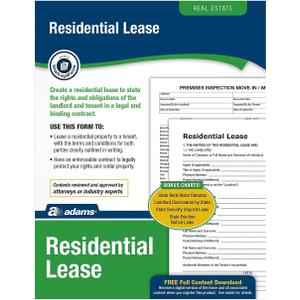 Adams Residential Lease, Forms and Instructions [Print and Downloadable] (LF310)