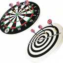 Dart Board Set for Adults, 18 in Board with 6 Steel-Tip Darts, 18" diameter, 0.8" thick