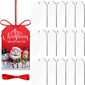 Marsui 15 Pcs Sublimation Ornament Blanks MDF DIY Personalized Sublimation Blank Pendants Bulk Hanging Tree Tags Crafts for Halloween Fall Xmas Party Decoration Name Holiday Tag (2.95 x 1.85 Inch)