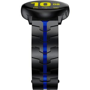 LDFAS for Galaxy Watch Active 2 40mm/44mm, 20mm Solid Stainless Steel Metal Watch Strap Compatible for Samsung Galaxy Watch 3 41mm/42mm Band, Black/Blue