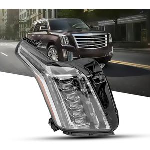 FIT 2015-2020 Cadillac Escalade ESV, FULL LED Headlight Assembly, Left Driver Side Vertical Projector Headlamp, Replaces 84216044 GM2502457, 1-Pack