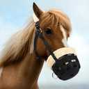 Antidious Professional Fleece Horse Grazing Muzzle with Adjustable Straps, Velcro and Buckles, Suitable for Precaution of Laminitis and Overweight Horses & Ponies