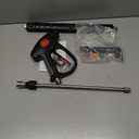 M MINGLE Replacement Pressure Washer Gun with Extension Wand, M22 15mm or M22 14mm Fitting, 5 Nozzle Tips, 40 Inch, 4000 PSI