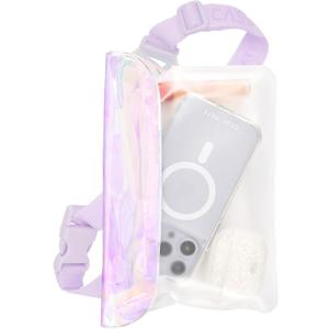 Case-Mate Soap Bubble IP68 Waterproof Phone Pouch/Case with Triple Seal Protection, Adjustable Strap - Waterproof Fanny Pack for iPhone 17 Pro Max/iPhone 16 Pro Max/15/14/S26/S25/Pixel 10 - Iridescent