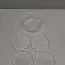 Scalloped Acrylic Drink Coaster Set 4Pack with Circular Holder  Clear Transparent Minimalist Coasters, NonSlip Table Protector, Modern Housewarming Gift