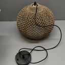 1-Pack 13.79 Rattan Pendant Light Fixture,1-Light Bohemian Handmade Woven Bamboo Wicker Suspension Farmhouse Chandelier for Kitchen Island Bedroom Living Room