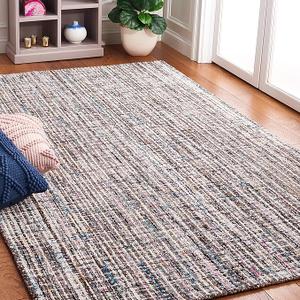 83"x 60" Rectangular Rug, Grey and brown Streak pattern