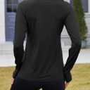 We1Fit Women's UPF 50+ Sun Shirts Long Sleeve Quarter Zip Pullover Lightweight Hiking Running Workout Tops (Black, M)