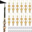 Landical 12 Pcs Sublimation Graduation Cap Memorial Photo Tassel Charm for Class 2025 Graduation Cap Personalize Blank Tassel Pendant Ceremony Gift Decoration Ceremony Gift to The Hat Topper(Gold)