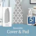 Whitmor Reversible Cover and Pad Medallion: Heavy Duty, Scorch-Resistant Ironing Board Cover, Full Size, Multicolored