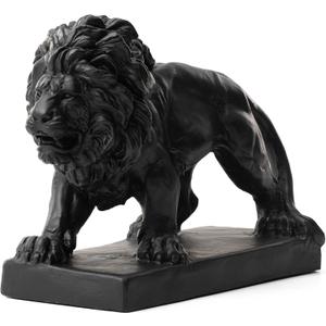 Glitzhome Guardian Walking Lion Garden Statue MGO Outdoor Decoration, 24.5" L, Black