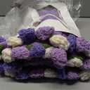 Hahafelt 59 Inch Crochet Flowers Bouquet Mother's Day Rose Blanket with Gift Bag for Mom Wife Grandma Women Handmade Knitted Throw Blanket Soft Lightweight Romantic Gifts for Birthday, Wedding(Purple)