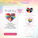 Mindsoft 200 Sets Pride Party Favors Lgbt Gay Emotional Cheer Support Gift Pocket Hug Gift Cute Hand Crocheted Rainbow Heart Pocket Hug Inspirational Card and Bag Pride Month Gifts for Adult Friend