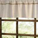 2 Pack Cotton Linen Valance for Windows with Burlap Lace Trim Rustic Farmhouse 12 inch Kitchen Valance Rod Pocket Neutral Short Curtain Topper Window Treatment