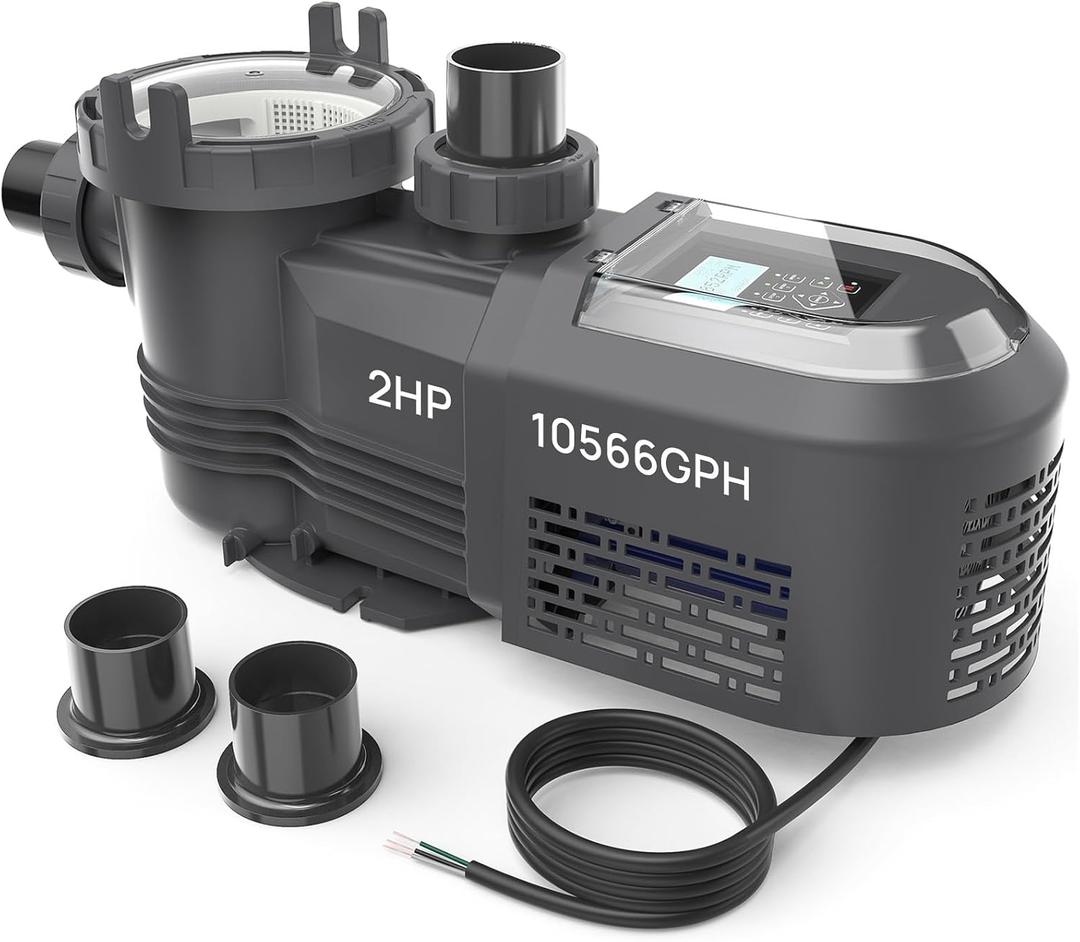 Aquastrong Variable Speed Pool Pump In/Above Pool Pump Energy Efficient High Flow Powerful Self Primming Swimming Pool Pumps with Filter Basket,Black