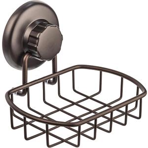 HASKO Suction Cup Soap Dish for Shower Wall, Rustproof Stainless Steel Shower Soap Holder Suction, Bathtub Bathroom Bar Soap Holder, Bronze (Bronze (1 Pack))