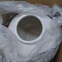 Large White Ceramic Vase - 9.8 Inch Rustic Farmhouse Vase for Home Decor, Minimalist Tall Vases for Living Room, Table, Bathroom, Holiday & Weddings (Sandstone White)