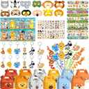 Jungle Safari Party Favors Set 7 Types 84 PCS Safari Birthday Decorations for Wild Animals Theme Birthday Party Supplies Wild Animals Theme Party Favors for Birthday Party Goodie Bag Fillers