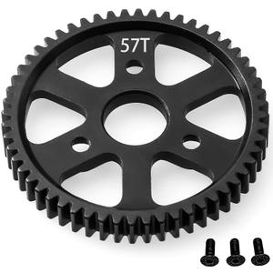 32P Spur Gear, 57T 0.8 Metric Pitch, Compatible with 32P, Hardened Steel 57 Tooth 0.8M Spur Main Gear for 1/10 TRAXXAS Ford Rustler Slash Stampede 4X4 Summit T-Maxx E-REVO Jato Arrma