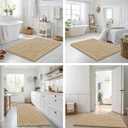 Smiry Bathroom Rugs Mat 36x24, Extra Soft Absorbent Chenille Bath Rugs, Non Slip Rubber Backing Machine Washable Quick Dry Bath Mats for Bathroom Floor, Tub, Shower, Home Decor Accessories, Beige