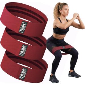 Tribe Lifting Resistance Bands for Working Out - 3 Pack Fabric Workout Bands for Women and Men - Booty Bands for Legs and Glute - Non Slip Exercise Bands Set for Squat Hip Thigh