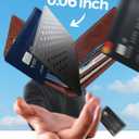 Wallet Tracker Card 0.06in Slim Tracking Card,5-10 Years Battery Bluetooth Smart Card,Android & iOS Airtag Card,Work with Apple Find My & Google Find Hub,IP68 GPS Tracker for Vehicles,Luggage-2pcs